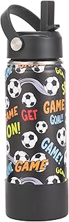 18oz Insulated Water Bottle with Straw Lid & Spout Lid, Game Controller, Gift for Kids Boys Girls Student Sports Travel Fitness Hiking Outdoors (Football) product image