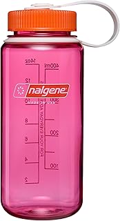 Nalgene 16 oz Wide Mouth Water Bottle | Slim Cup Holder Size, BPA-Free, Durable & Leak Proof Travel Bottle – Thrill & Motion, Fuschia Purple w/Flame product image