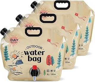 3PCS Water Storage Containers 2.1 Gallon Collapsible Water Jug - Reusable BPA Free Foldable Empty Gallon Jug for Water Storage, Water Bag for Outdoor Hiking Emergency Prep Camping Essentials product image