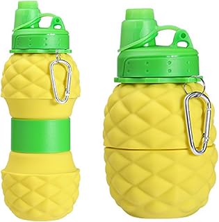 Squeeze Lid Sports Water Bottle for Biking and Hiking – Leak Proof Lightweight Cycling Water Bottle with Wide Mouth, Food Grade Silicone for Outdoor Adventures,Yellow product image