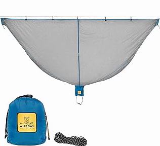Sunyear Camping Hammock Tent - Portable Hammocks with Mosquito Net (Single/Double, 500lbs Capacity) - Spacious & Anti-Rollover Design with 2 Tree Straps for Hiking, Backpacking, Indoor/Outdoor Use product image