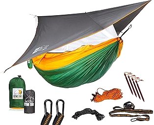 Camping Hammock, Portable Hammocks with Mosquito Net, Hammock Tent for Outside Hiking Travel Camping Gear Must Haves (Green) product image