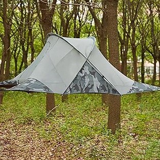 ETROL Camping Hammock with Mosquito Net,3 in 1 Function Parachute Portable Hammock,Double & Single Hammocks Tent for Travel Outdoor Indoor Hiking Patio - with Tree Straps,Carabiners,Aluminium Poles product image