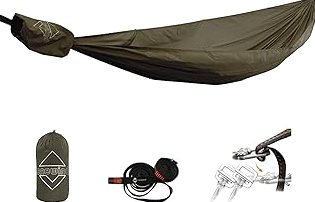 2-Piece Camping Hammock Set with Tree Straps | Includes 1 Single & 1 Double Hammock | Portable for Hiking, Backpacking & Camping(Black) product image