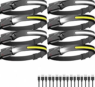 2-Pack LED Headlamp Rechargeable with Green & Red Light -1300 Lumen Ultra-Bright Flashlight Headlight for Camping, Running, Hiking, Fishing - Waterproof with 7 Modes product image