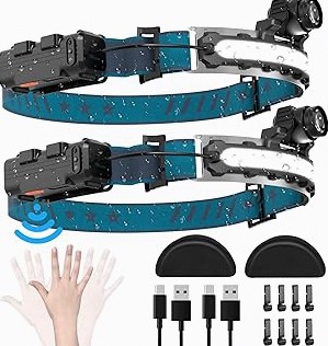 Headlamp Rechargeable 8 Pack, LED Headlight Flashlight Super Bright with 230° Wide Beam, 5 Modes Waterproof Head Lamp for Outdoor Hiking Running Camping product image