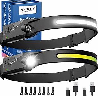 Rechargeable Headlamp, LED Super Bright Headlight, 5 Modes Zoomable Head Lamp, 180°Adjustable, IPX6 Waterproof for Camping, Running, Climbing, Hiking product image