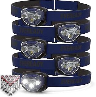 EVEREADY LED Headlamps Pro200 [5-Pack], IPX4 Water Resistant, Bright and Durable Head Lights for Camping, Hiking, Emergency Power Outage (Batteries Included) product image