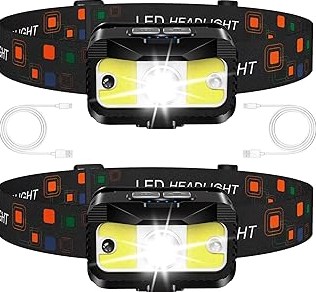 AMAKER LED Rechargeable Headlamp, High Lumens Super Bright with 5 Modes & IPX7 Level Waterproof USB Rechargeable Zoom Headlamp, 90° Adjustable for Outdoor Camping, Running, Cycling, Climbing product image