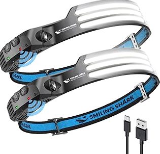 Foxelli Ultra Bright Rechargeable Headlamp – 18650 Battery, IPX7 Waterproof, 1200 Lumen LED Light for Work & Outdoors, with Battery & Hooks - Perfect for Hard Hat or Helmet product image