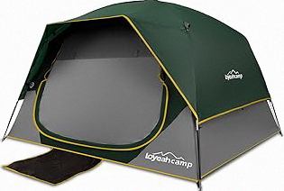 Golabs 3-4 Person Instant Camping Tent, 1-Minute Setup by Pre-Attached Pole, PU1500mm Waterproof, 4 Side Mesh & Door Ventilation with Large Canopy, Pop-up Tent with Carry Bag, Pocket & Hook for Family product image