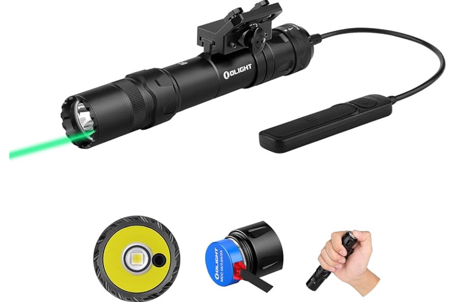 Feyachi Tactical Flashlight 1200 Lumens 11000Candela Rifle Light with Mlock Offset Mount & Pressure Switch 200m Beam 4H Runtime IP65 Waterproof & Shockproof AR Flashlight product image