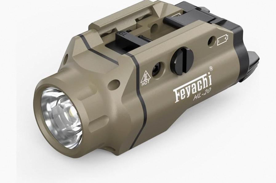 TOUGHSOUL 1200 Lumens Picatinny Rail Mount Pistol Light Green Laser Combo, White LED Flashlight with Green Beam Powered by Built in Rechargeable Battery product image