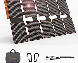 DOKIO 300W 36V Portable Foldable Solar Panel Kit, Compact 19x37in Design 15.21lb with Standalone Controller and USB, Monocrystalline Charger for 22V Batteries, Power Stations, RV Camping Emergency Use product image