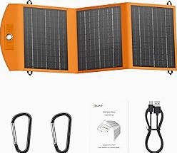 350W Portable Solar Panel, N-Type 16BB 25% High Efficiency Foldable Solar Charger for Jackery/EcoFlow Delta/Anker Solix C1000/Bluetti,IP68 Waterproof OffGrid Power for RV Camping Power Backup product image