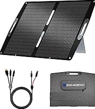 50W Portable Solar Panels,Foldable Solar Panel Charger IP68 Waterproof with USB-A and USB-C Ports DC 18V Output for Small Power Station Outdoor Camping RV Trip product image