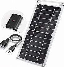 ELECOM NESTOUT Portable Solar Panel, Dual USB-A Ports, 28W Power Generation Charger for Phone Camping, Durable Water-Resistant Ripstop Nylon, Foldable Lightweight, Adjustable Stands (4-Panel) product image