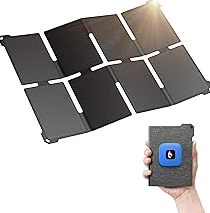 FlexSolar 60W Portable Solar Panels Chargers with PD3.0 USB-C,QC3.0 USB-A and DC Outputs Foldable IP67 Waterproof Power Emergency Camping for Small Power Station Generator,Phones, Power Banks, Tablets product image