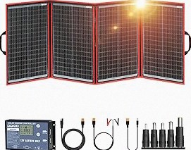 100W Portable Solar Panel for Power Station Generator,100 Watt Foldable Solar Panel Charger with MC4 Output,3-in-1 DC Connector,23.5% High Efficiency for Outdoor Camping RV Travel(100W) product image