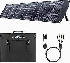 100W Portable Solar Panel for Power Station Generator, 20V Foldable Solar Cell Solar Charger with High-Efficiency Battery Charger for Outdoor Camping Van RV Trip product image
