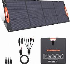 100W Portable Solar Panel with Solar Angle Guide,23.5% Efficiency Foldable Solar Charger for Jackery 300/Ecoflow River/Anker Solix,IP67 Waterproof Offgrid Power for Camping RV Battery Backup product image