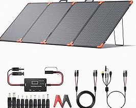 200W Portable Solar Panel for Power Station,23.5% Efficiency Mono Foldable Solar Charger with 4 Kickstands for Jackery 1000 V2/Bluetti/EcoFlow/Anker,IP67 Waterproof for Camping RV Power Backup product image
