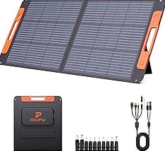 DOKIO 100W Portable Foldable Solar Panel Kit (19x26in, 5.3lb), with Separate Controller and Dual USB, Monocrystalline Charger for 12V Batteries & Power Stations, RV Camping Trailer Emergency Backup product image