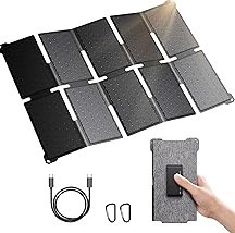 Mini 5V 6W USB Solar Panel, Portable 5 Volt 6 Watt High Efficiency Monocrystalline Solar Panel Charger with 55inch Cable for Cellphone Camera Fan Camping Lantern etc. product image