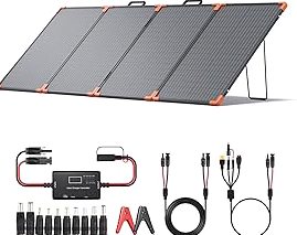Foldable Solar Panel Charger 60W with 18V DC Output (11 Connectors) for 100W~350W Portable Power Stations Jackery/Rockpals/Flashfish/Enginstar, Portable Solar Generator for Outdoor Camping Van RV Trip product image