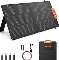 GRECELL 100W Solar Panel, 21.5V Portable Foldable Solar Panel 24% High Efficiency with Fast Charger and Adjustable Kickstand for Power Station, Solar Cell Charger for Outdoor Camping RV Van Travel product image
