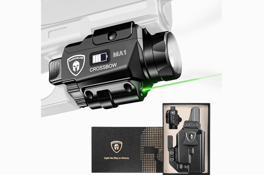 EZshoot 800 Lumens Pistol Flashlight Compatible with Picatinny and GL Rails, Compact Pistol Light with Slide Rail, Rechargeable Gun Light with Strobe Mode for Home Defense and Hunting product image