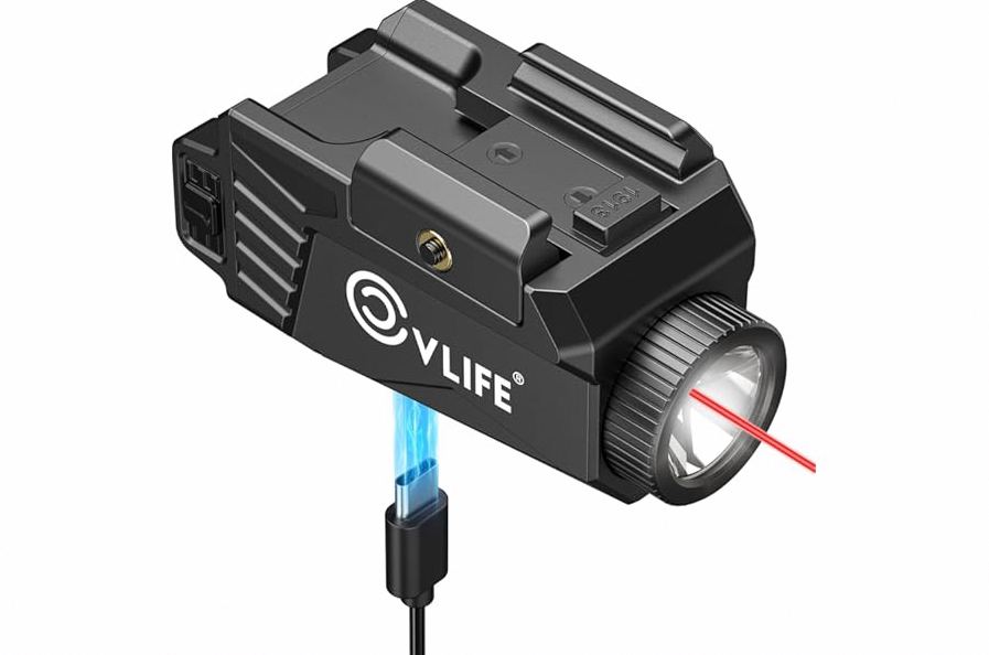 CVLIFE 1500 Lumens Laser Light Combo for Pistol, Strobe & Memory Function for Green Laser Light Combo and Picatinny Flashlight with Adjustable Rail Magnetic Rechargeable Pistol Flashlight product image