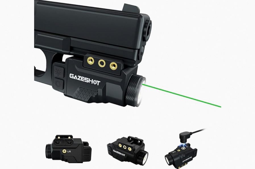 EZshoot 1600 Lumens Rifle Flashlight/IR Illuminator with Green/IR Laser 4-in-1 Combo Magnetic Rechargeable, IR Flashlight for Rifle with Remote Switch, Compatible with Picatinny and M-Rail product image