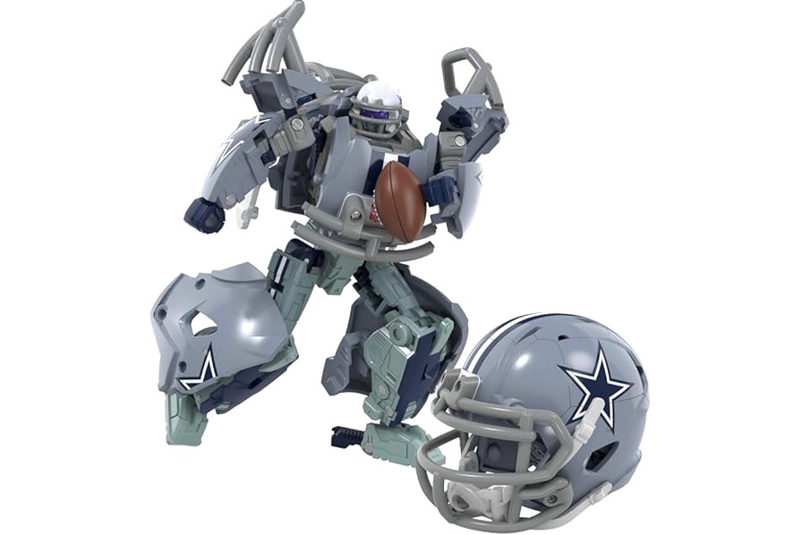 Transformers NFL Dallas Cowboys Starblitz 5.5-Inch Action Figure Changes from Robot to Helmet, Football Toys for Ages 8+ product image