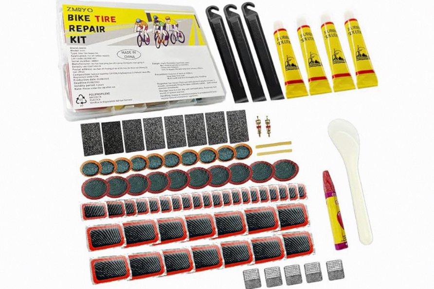 ZMRYO Bike Tire Repair Kit, 80 PCS Bike Tube Patch Kit with Bike Tire Levers, Bike Tire Patch and Tire Repair Glue, Bike Patch Kit for Mountain and Road Bike product image