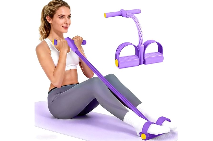 Pedal Resistance Bands with Handles, Durable 6-Tubes Multifunction Pedal Resistance Band, Natural Rubber Foot Pedal Resistance Bands, Fitness Resistance Bands for Abdomen, Waist, Arm, Leg product image