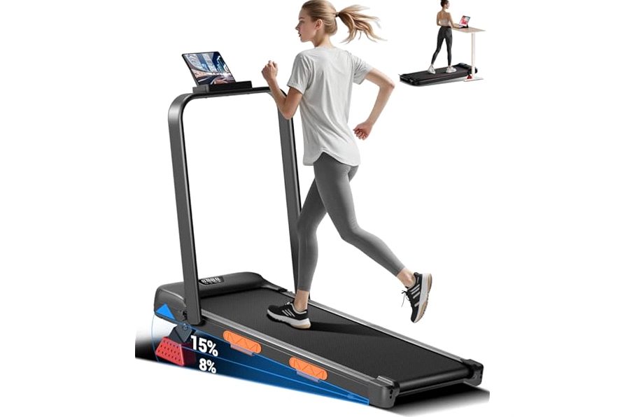 CURSOR FITNESS 3-in-1 Walking Pad Treadmill with 15% Incline 0.6-6.2MPH Foldable Quiet Walking Pad for Home Office 2.5HP Under Desk Compact Treadmill with 300LBS Capacity product image