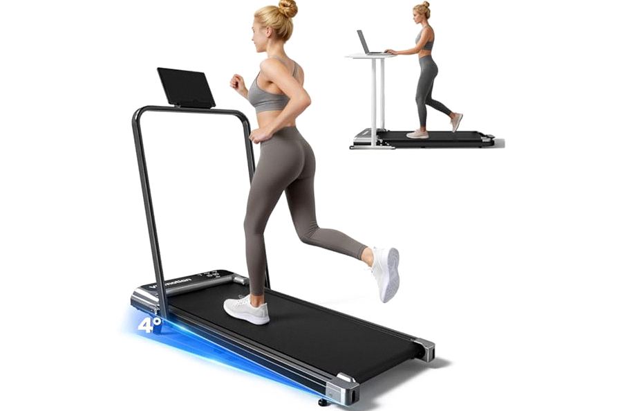 Walking Pad Treadmill with Handle Bar and Adjustable Incline, Compact Portable Treadmills for Home Office, 2.5HP Quiet Anti-Slip Under Desk Treadmills, 0.6-3.8 MPH Remote Speed Control, 300 LBS product image