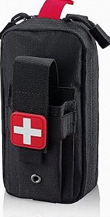 Bike First Aid Kit for Cyclist's, Compact Waterproof Case, Attaches to Bike Frame, Essential Supplies for Trauma & Emergencies, Black Red product image
