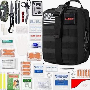 Survival Kit 256 in 1, First Aid Kit Survival Gear Tools Trauma Kit with Molle Pouch for Outdoor, Camping, Hunting, Hiking, Earthquake, Home, Office, Gifts for Men Dad Husband Women product image