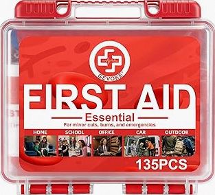 Small First Aid Kit - 165 Piece Dual-Color Emergency Medical Kit with Hard Shell & Fluorescent Exterior Coating, Emergency First Aid Kit for Home, Car, Travel, Hiking & Outdoor(Pink/White) product image