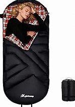 GEERTOP Flannel Sleeping Bags for Adults Big & Tall People Portable Cold Weather Envelope XXL All Seasons Camping Sleeping Bag product image