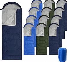 Amazon Basics 30°F Cool Weather Sleeping Bag for Adults, Warm and Comfortable, Compact Lightweight, 75" x 33", Blue product image