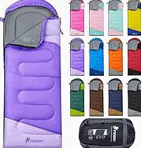 Coleman Autumn Glen 50°F Sleeping Bag, Lightweight Sleeping Bag with No-Snag Zipper & Storage Stuff Sack, Machine Washable for Easy Cleaning, Great for Camping, Sleepovers, & Guests product image