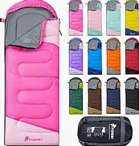 Amazon Basics 30°F Cool Weather Sleeping Bag for Adults, Warm and Comfortable, Compact Lightweight, 75" x 33", Blue product image