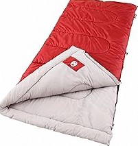 Coleman Kids 50°F Sleeping Bag, Comfortable Youth Sleeping Bag for Sleepovers & Camping, Fits Children up to 5ft Tall, Glow in The Dark Design, Stuff Sack Included, Machine Washable product image