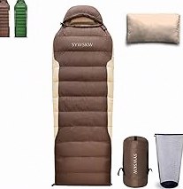 Sleeping Bags for Adults & Kids Lightweight Waterproof 3-4 Season Warm with Inflatable Pillow–Compact Portable Sleeping Bag for Cold Weather Camping, Hiking, Travel, Indoor/Outdoor Use product image