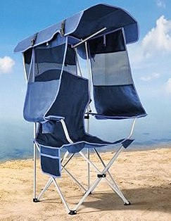 FAIR WIND Oversized Padded Camping Chair with Footrest Stool Set Heavy Duty Support 300 LBS Cooler Bag - Black product image