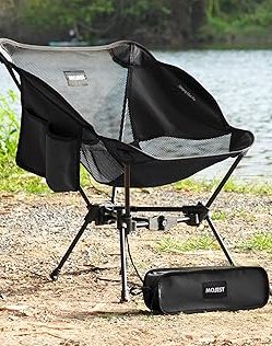 VEVOR Oversized Camping Folding Chair, Portable Heavy Duty Outdoor Quad Lumbar Back Padded with Side Pockets, Cup Holder and Cooler Bag for Beach, Lawn, Picnic, Fishing, Backpacking, Black product image
