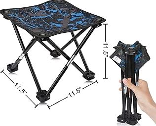 EVER ADVANCED Portable 30.7" Seat Height Tall Folding Camping Chair Directors Chair High Foldable Bar Stool with Side Table for Makeup Artist, Sports Event, Craft Show, Textilene Mesh, Supports 350LBS product image
